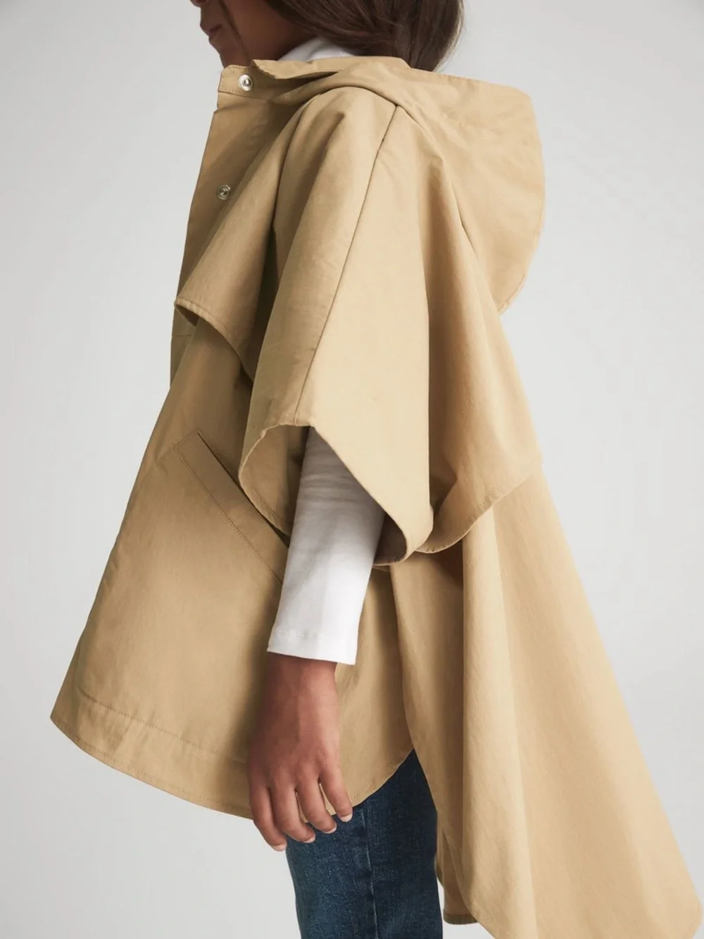 Reiss Bettie Junior Technical Poncho in Camel Sz 4-5 Y
